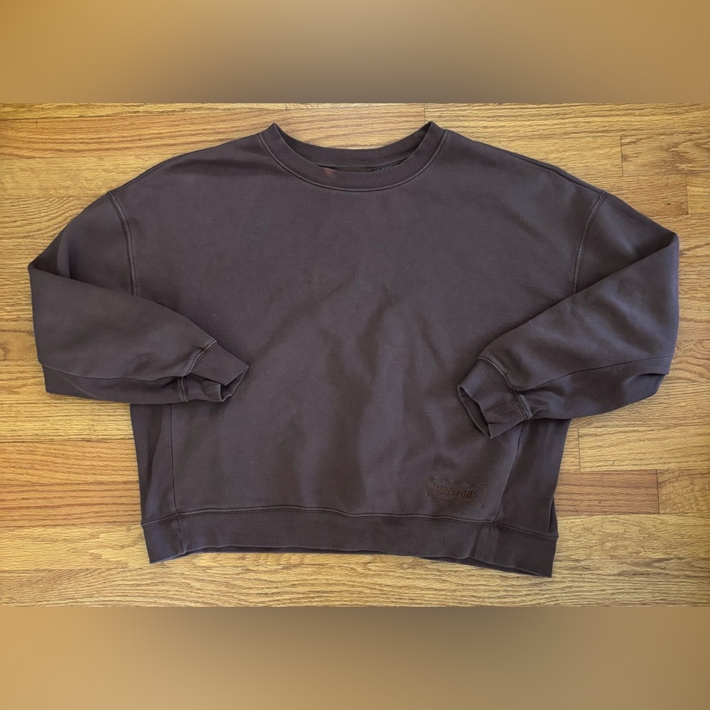 Forever 21 Plus PANTONE Sweatshirt Women’s 1X Brown Crew Neck FLAW AT NECK SHOWN